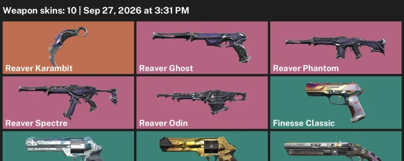 Valorant account inventory for LVL 116 · Reaver Karambit & Reaver Phantom