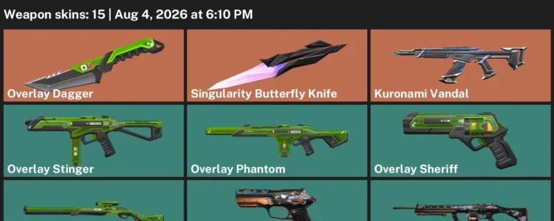 Valorant account inventory for LVL 49 · Kuronami Vandal & 15 Skins Overlay Dagger