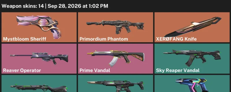 Valorant account inventory for LVL 74 · Prime Vandal & XerØFang Knife