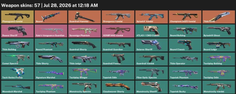 Valorant Accounts listing: LVL 147 · Tilde Knife · 57 Skins - Platinum 1, 57 skins