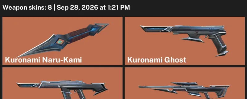 Valorant account inventory for LVL 10 · Kuronami Phantom & Kuronami Operator