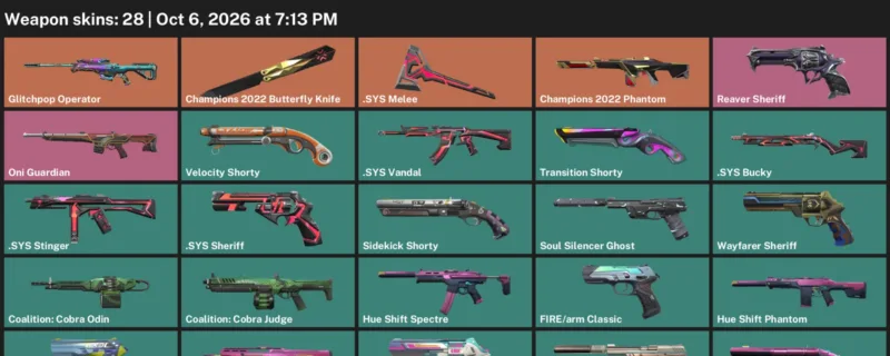 Valorant account inventory for LVL 179 · Champions 2022 Butterfly Knife & Champions 2022 Phantom