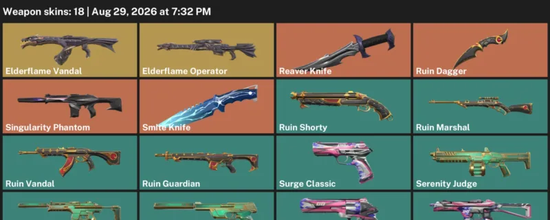 Valorant account inventory for LVL 51 · Reaver Knife & Ruin Dagger & 18 Skins Reaver Knife