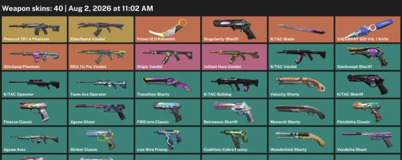 Valorant account inventory for LVL 249 · Tac Blade & Prime & 2.0 Karambit