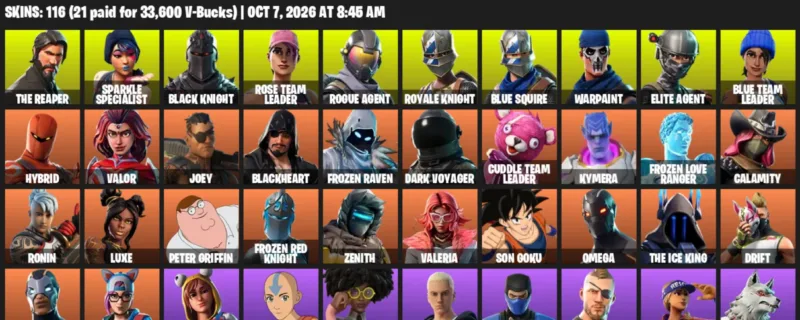 Fortnite account inventory for The Reaper - Sparkle Specialist - 116 Outfits