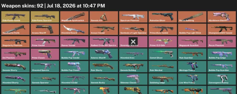Valorant Accounts listing: LVL 351 · Hivemind Sword & Xenohunter Knife · 92 Skins - Platinum 3, 92 skins