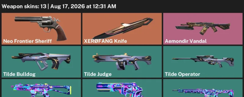 Valorant account inventory for LVL 59 · XerØFang Knife & Aemondir Vandal