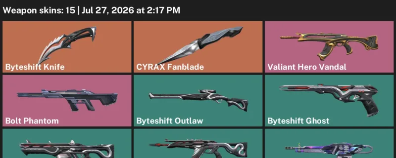 Valorant Accounts listing: LVL 34 · Byteshift Knife · 15 Skins - Silver 3, 15 skins
