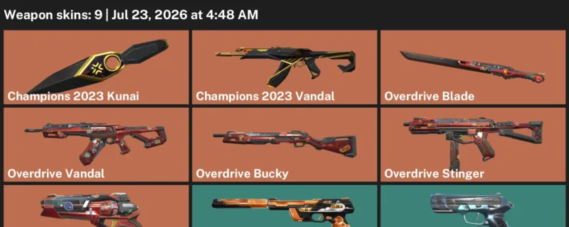 Valorant Accounts listing: LVL 10 · Champions 2023 Kunai & Overdrive Blade · 9 Skins - Unranked, 9 skins