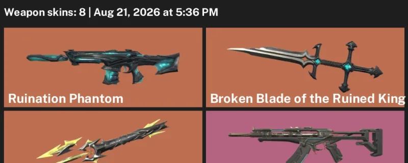 Valorant account inventory for LVL 47 · Reaver Sheriff & Ruination Phantom