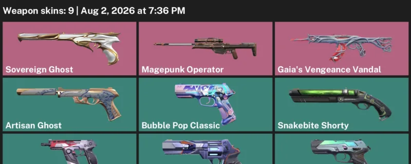 Valorant account inventory for LVL 148 · Magepunk Operator & Gaia's Vengeance Vandal