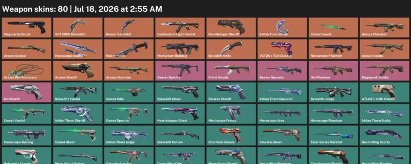 Valorant Accounts listing: LVL 214 · Byteshift Knife & Comet Sword · 80 Skins - Silver 1, 80 skins
