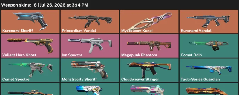 Valorant Accounts listing: LVL 85 · Mystbloom Kunai · 18 Skins - Platinum 1, 18 skins