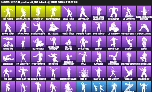 Fortnite account inventory for LVL 4503 - Darth Vader - Rogue Spider Knight - 496 Outfits