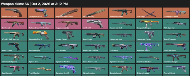 Valorant account inventory for LVL 53 · 9 Lives Phantom & Altitude Vandal