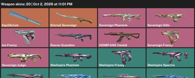Valorant account inventory for LVL 30 · Reaver Guardian & Ion Frenzy