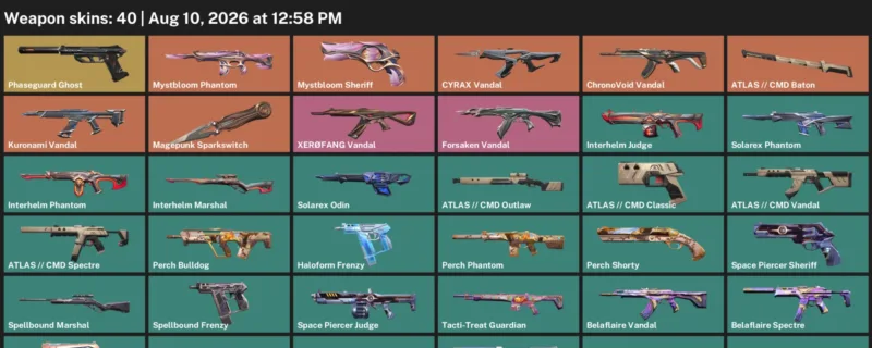 Valorant account inventory for LVL 43 · Cmd Vandal & Cmd Baton