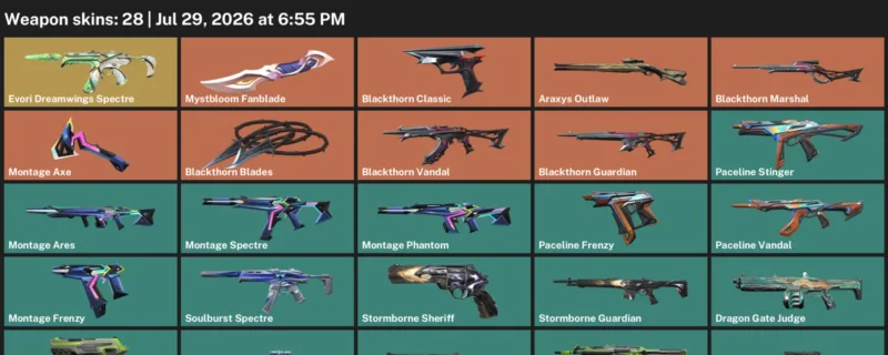Valorant Accounts listing: LVL 38 · Araxys Outlaw & Blackthorn Blades · 28 Skins - Platinum 1, 28 skins