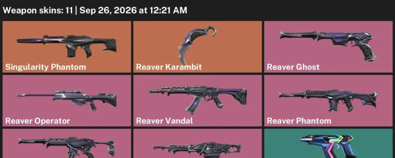 Valorant account inventory for LVL 36 · Reaver Karambit & Reaver Phantom