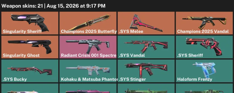 Valorant account inventory for LVL 52 · Champions 2025 Butterfly Knife & Champions 2025 Vandal