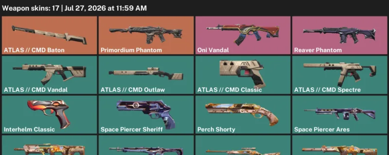 Valorant Accounts listing: LVL 67 · ATLAS // CMD Baton & ATLAS // CMD Classic · 17 Skins - Gold 2, 17 skins