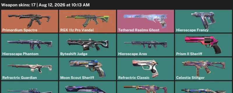 Valorant account inventory for LVL 31 · Hieroscape Phantom & Hieroscape Ares