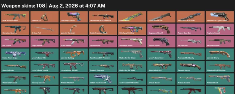 Valorant account inventory for LVL 253 · Xenohunter Knife & Velocity Karambit