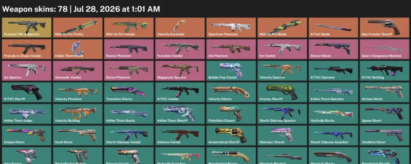 Valorant Accounts listing: LVL 328 · Iridian Thorn Blade & K/TAC Blade · 78 Skins - Gold 1, 78 skins