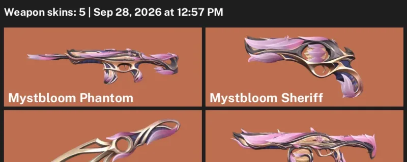 Valorant account inventory for LVL 20 · Mystbloom Phantom & Mystbloom Sheriff
