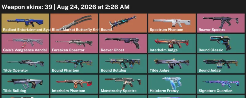 Valorant account inventory for LVL 55 · Black.Market Butterfly Knife & Bound Judge