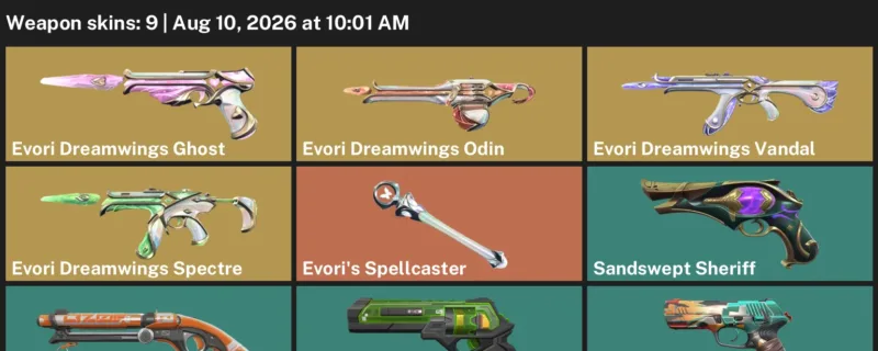 Valorant account inventory for LVL 115 · Evori Dreamwings Vandal & Overlay Sheriff