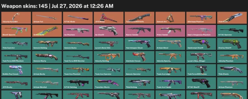 Valorant Accounts listing: LVL 475 · .SYS Melee & K/TAC Blade · 145 Skins - Diamond 3, 145 skins