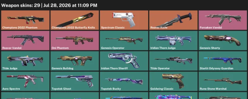 Valorant Accounts listing: LVL 53 · Champions 2022 Butterfly Knife & Reaver Knife · 29 Skins - Bronze 2, 29 skins