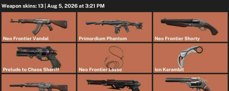 Valorant account inventory for LVL 1 · Ion Karambit & Ion Vandal
