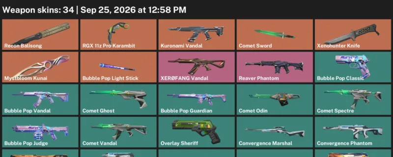 Valorant account inventory for LVL 55 · RGX 11z Pro Karambit & Xenohunter Knife