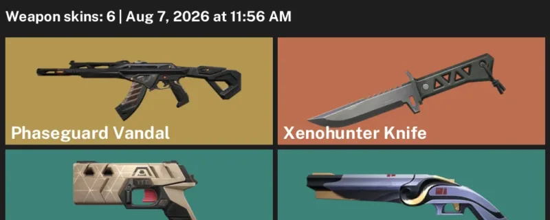 Valorant account inventory for LVL 88 · Xenohunter Knife & Phaseguard Vandal