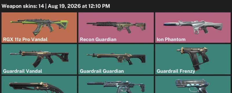 Valorant account inventory for LVL 34 · Ion Phantom & Guardrail Vandal