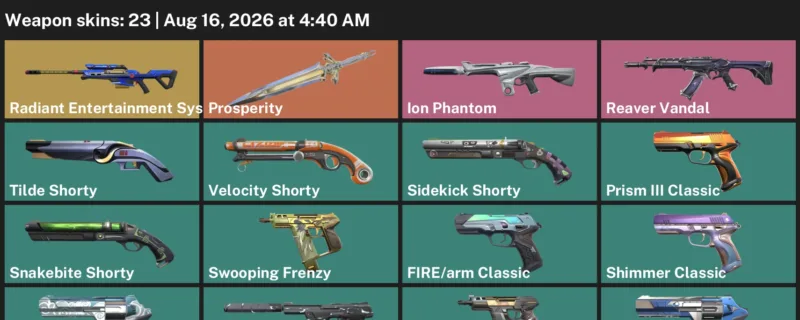 Valorant account inventory for LVL 205 · Ion Phantom & Game Over Sheriff