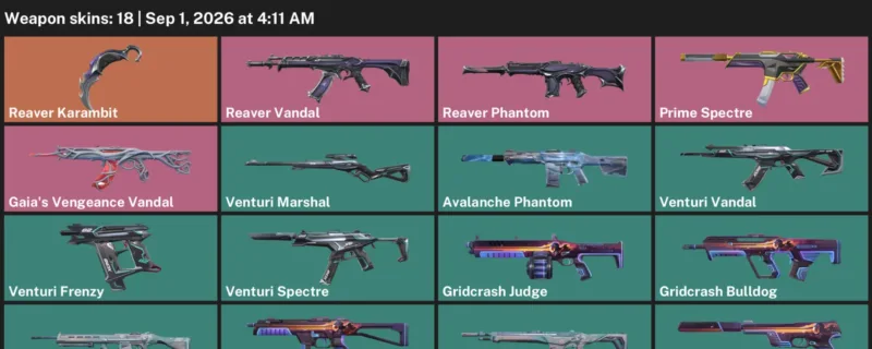 Valorant account inventory for LVL 74 · Reaver Karambit & 9 Lives Phantom