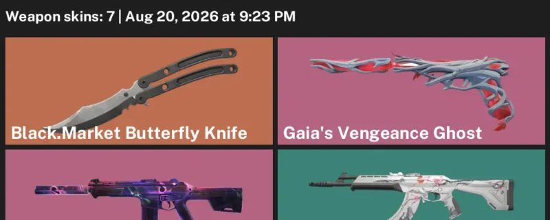 Valorant account inventory for LVL 15 · Black.Market Butterfly Knife & Sakura Vandal