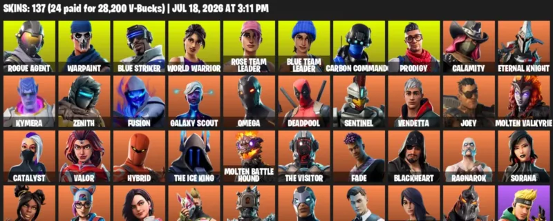 Fortnite Accounts listing: LVL 2168 - Rogue Agent - Warpaint - 137 Outfits - 137 outfits