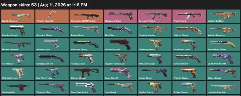 Valorant account inventory for LVL 403 · Champions 2022 Phantom & Velocity Karambit