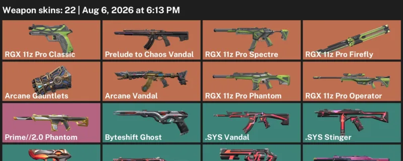 Valorant account inventory for LVL 135 · Arcane Vandal & Arcane Gauntlets
