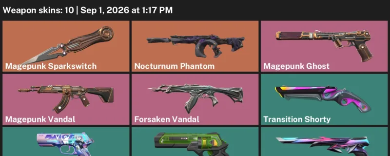 Valorant account inventory for LVL 118 · Nocturnum Phantom & Forsaken Vandal