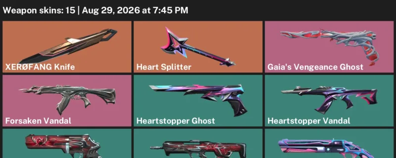 Valorant account inventory for LVL 33 · XerØFang Knife & Forsaken Vandal