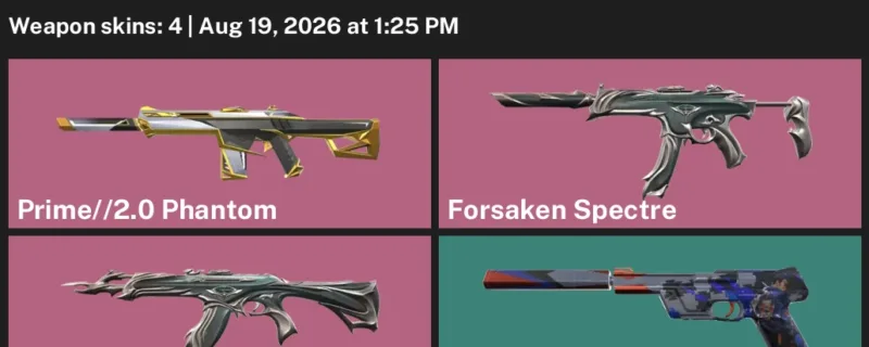 Valorant account inventory for LVL 85 · Forsaken Vandal & 2.0 Phantom
