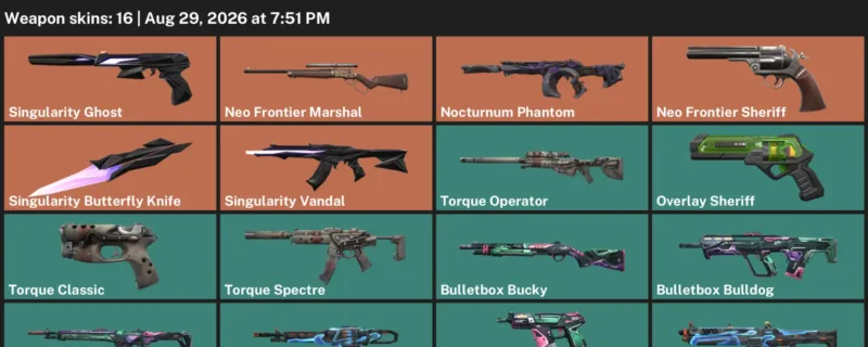 Valorant account inventory for LVL 37 · Singularity Butterfly Knife & Nanobreak Odin