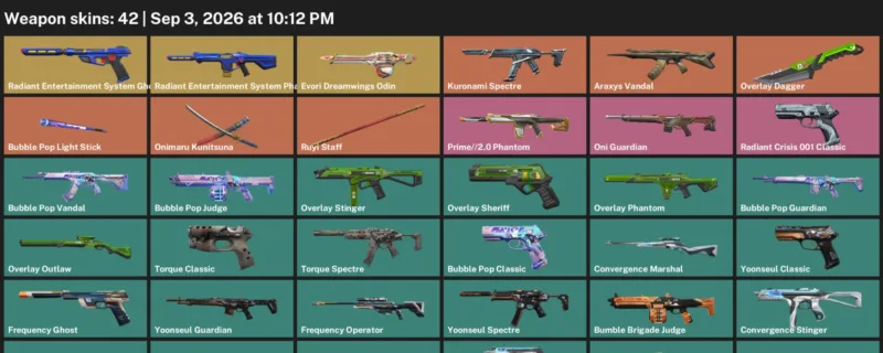 Valorant account inventory for LVL 65 · Araxys Vandal & Overlay Dagger