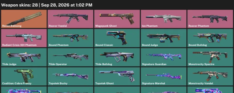 Valorant account inventory for LVL 85 · Ion Phantom & Bound Phantom