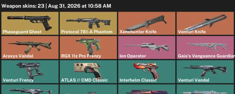 Valorant account inventory for LVL 149 · Xenohunter Knife & Araxys Vandal